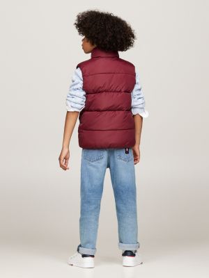 smanicato relaxed fit imbottito rosso da bambini tommy hilfiger