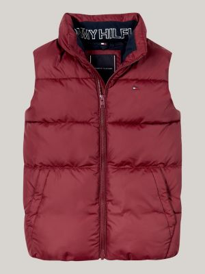 smanicato relaxed fit imbottito rosso da bambini tommy hilfiger