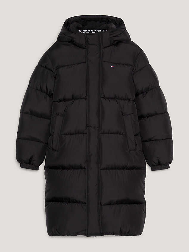 black essential padded parka jacket for boys tommy hilfiger