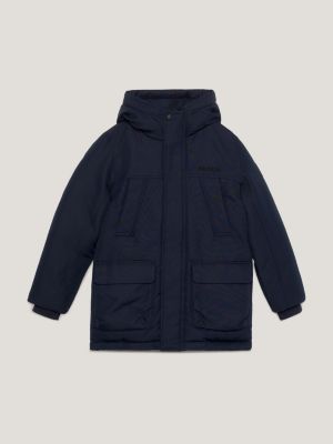 Tech Essentials Recycled Padded Parka Jacket Blue Tommy Hilfiger