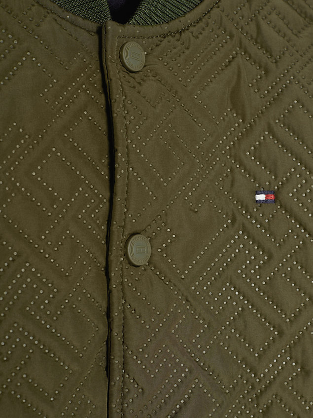 green th monogram quilted bomber jacket for boys tommy hilfiger