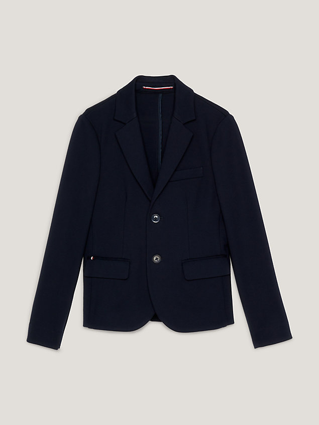 blue single breasted knitted blazer for boys tommy hilfiger