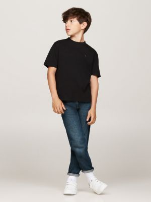 black flag embroidery crew neck t-shirt for boys tommy hilfiger