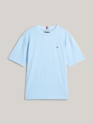 Flag Embroidery Crew Neck T-Shirt | Blue | Tommy Hilfiger