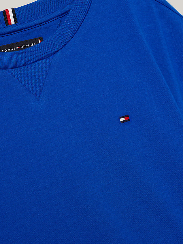 blue t-shirt essential z wyhaftowaną flagą tommy hilfiger dla boys - tommy hilfiger