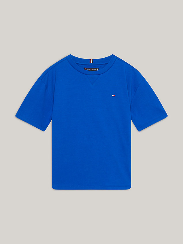 blue essential flag embroidery t-shirt for boys tommy hilfiger