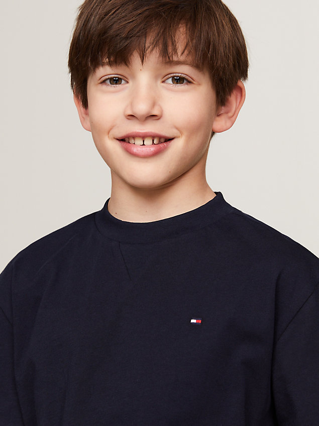 blue essential archive t-shirt for boys tommy hilfiger