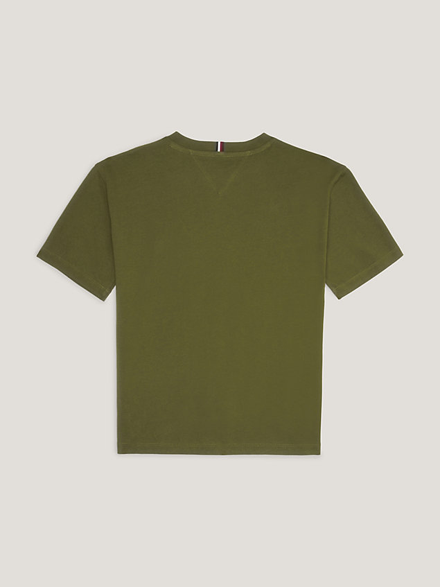 green essential archive fit t-shirt voor jongens - tommy hilfiger