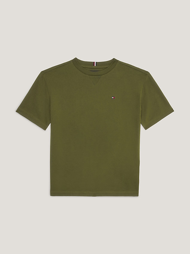 t-shirt essential archive fit green da bambino tommy hilfiger