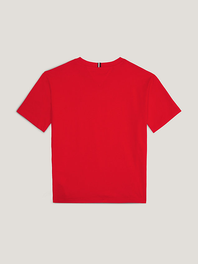 orange essential flag embroidery t-shirt for boys tommy hilfiger