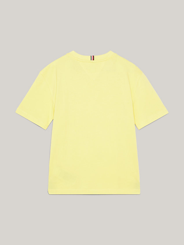 yellow essential t-shirt met geborduurde vlag voor boys - tommy hilfiger