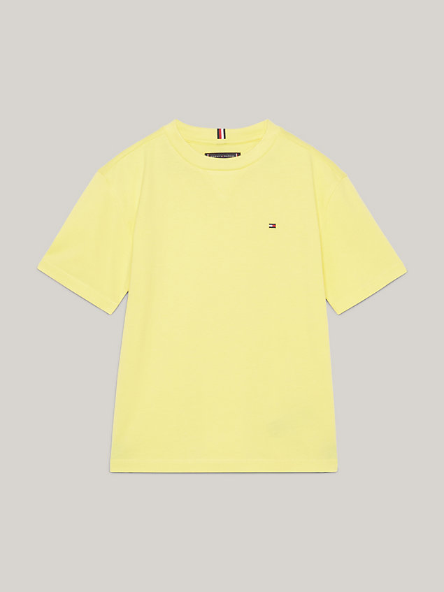 yellow t-shirt essential z wyhaftowaną flagą tommy hilfiger dla boys - tommy hilfiger