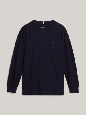 blau langarmshirt mit rundhalsausschnitt für jungen - tommy hilfiger