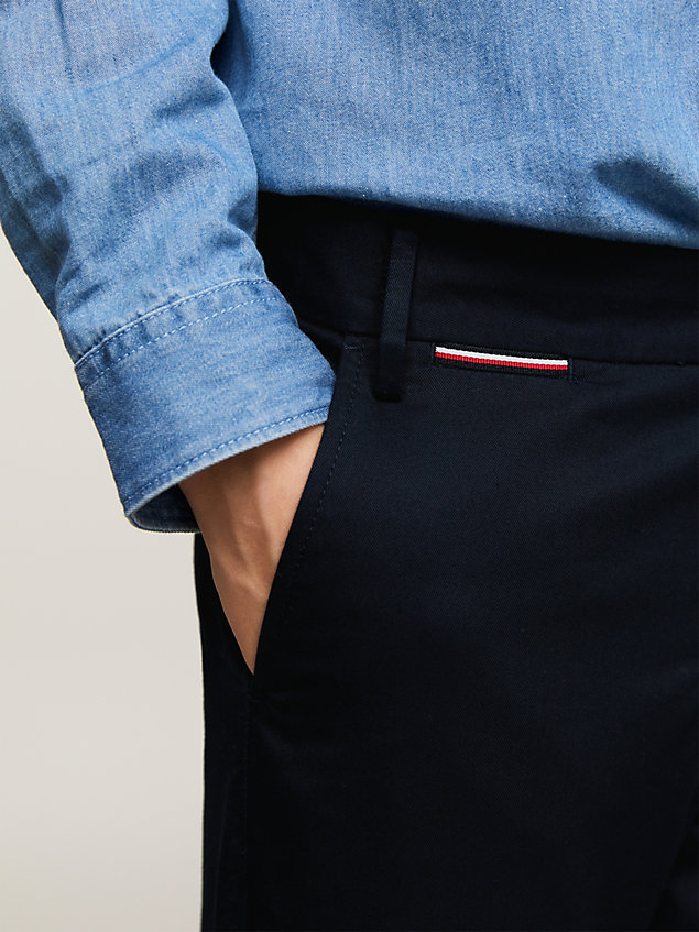 blue 1985 collection twill chinos for boys tommy hilfiger