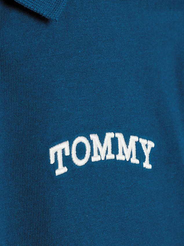 blue graffiti back logo regular jersey polo for boys tommy hilfiger