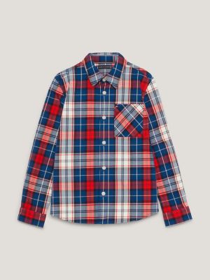 Camisa de cuadros escoceses y corte regular Azul Tommy Hilfiger