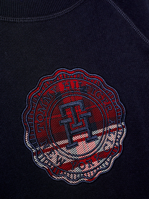 blue th monogram sweatshirt mit stempel-logo für jungen - tommy hilfiger
