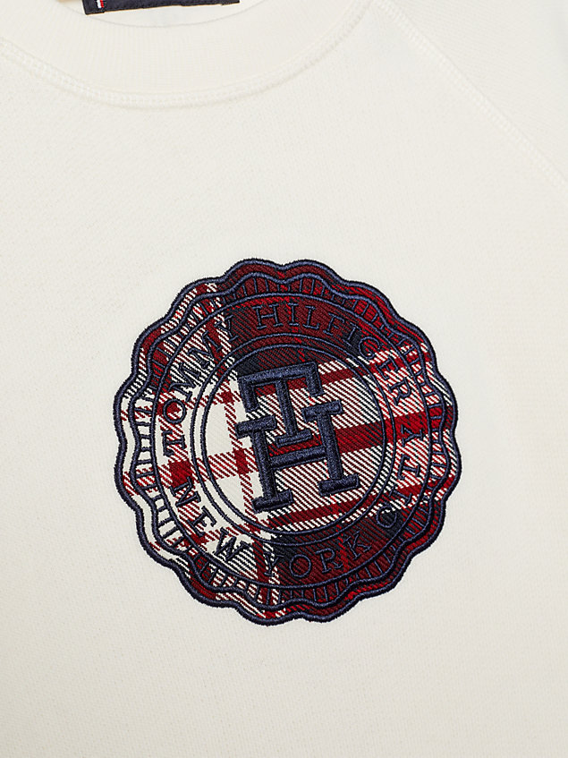 white th monogram stamp logo sweatshirt for boys tommy hilfiger
