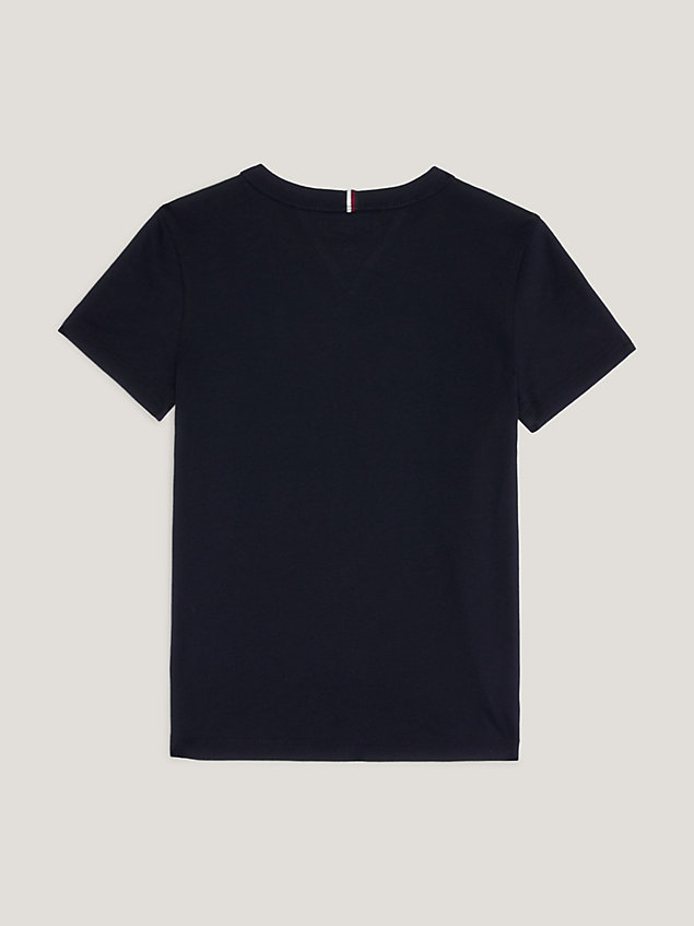 blue t-shirt z graficznym logo new york dla boys - tommy hilfiger