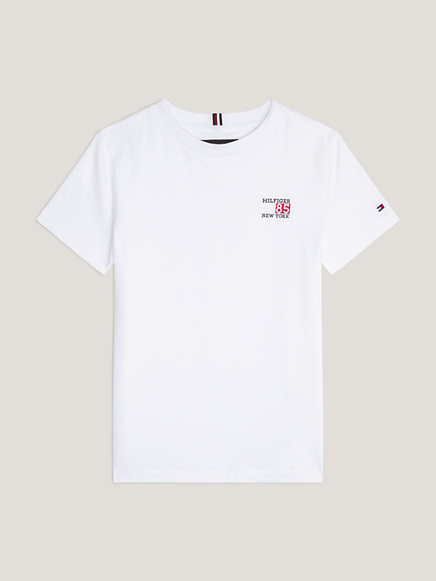 white new york t-shirt met grafisch logo voor jongens - tommy hilfiger