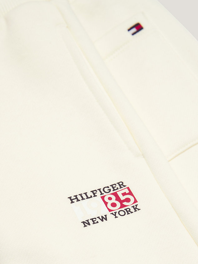 white new york logo sweat shorts for boys tommy hilfiger