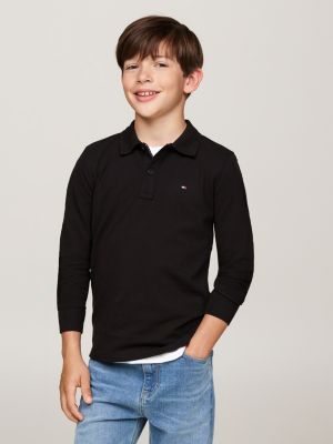 multi hilfiger flag long sleeve regular polo for boys tommy hilfiger