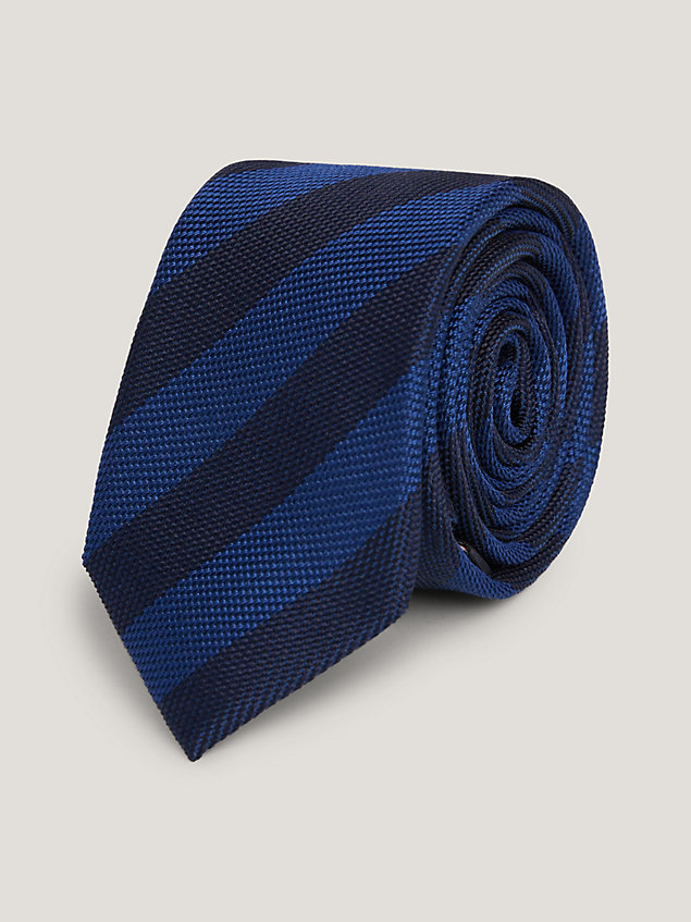 cravatta in jacquard di pura seta blue da bambino tommy hilfiger
