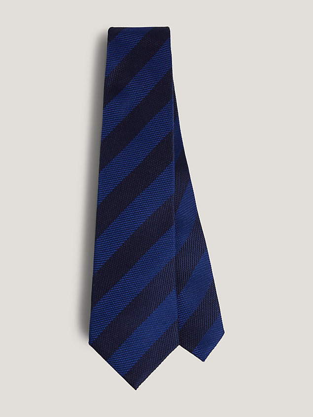 cravatta in jacquard di pura seta blue da bambino tommy hilfiger