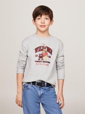 Longsleeve T shirt met logo Grijs Tommy Hilfiger