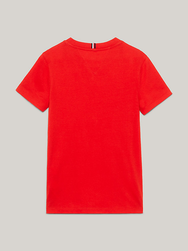 red oversized logo t-shirt for boys tommy hilfiger