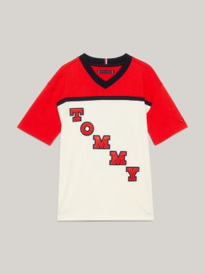 Tommy Varsity Hilfiger Red Mesh Logo | T-Shirt |