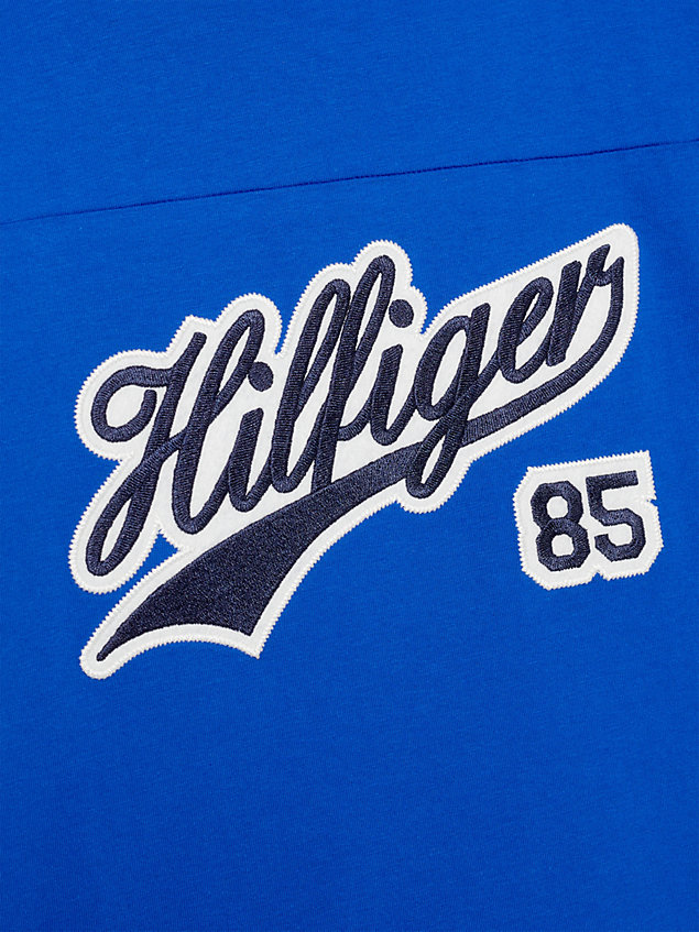 blue varsity longsleeve t-shirt met logo voor boys - tommy hilfiger