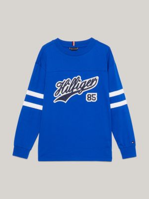 Varsity Langarmshirt | Blau | Logo mit Tommy Hilfiger