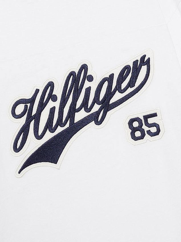 white varsity longsleeve t-shirt met logo voor boys - tommy hilfiger