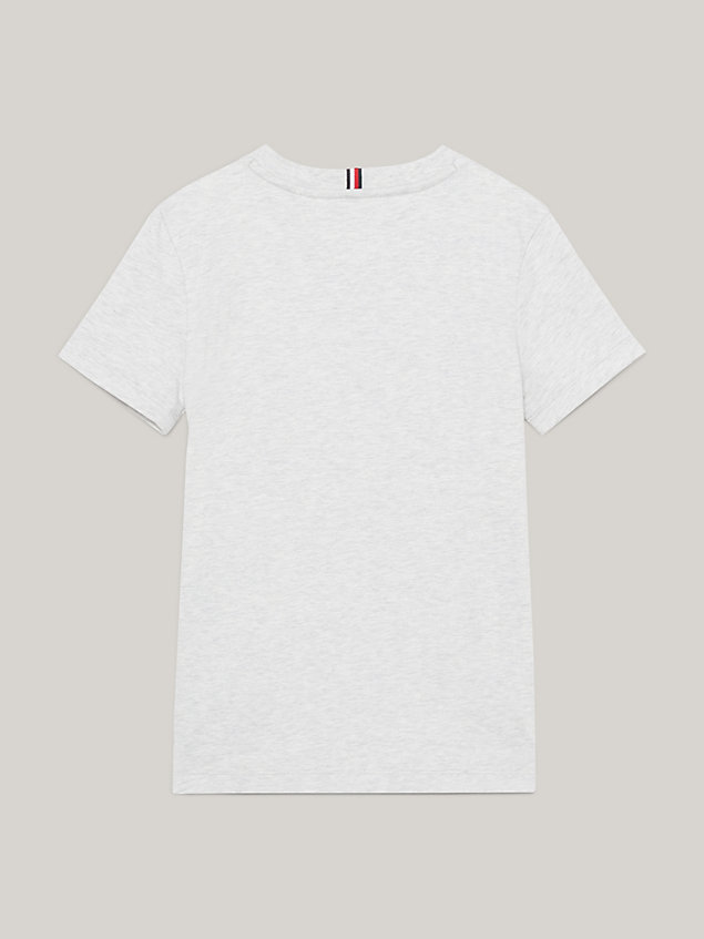 grey t-shirt mit schrift-logo für boys - tommy hilfiger