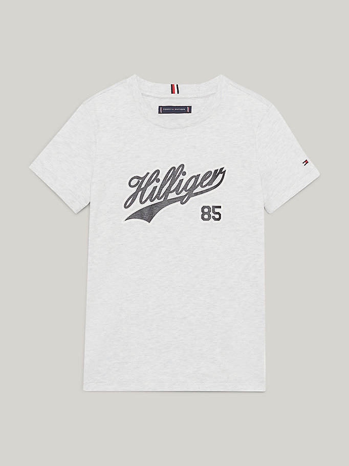 T-Shirt mit Schrift-Logo | Grau | Tommy Hilfiger