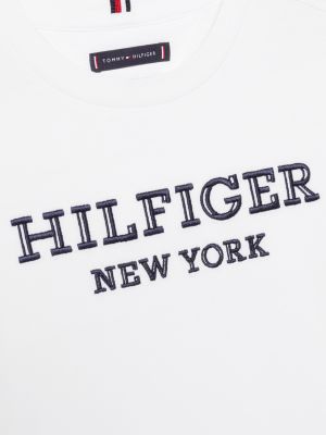 TOMMY HILFIGER - T-shirt donna basic con ricamo logo - bianco -  OT-XW0XW02520YBR