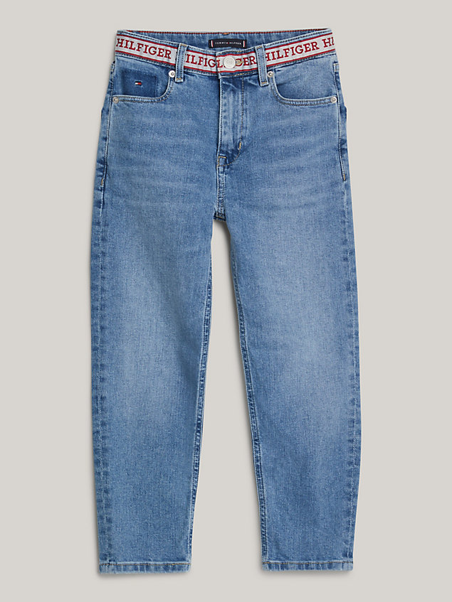 jeans archive regular fit con vita iconica denim da bambini tommy hilfiger