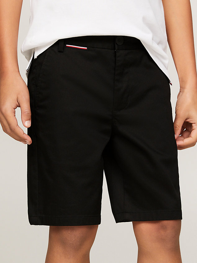 black essential 1985 collection chino shorts for boys tommy hilfiger
