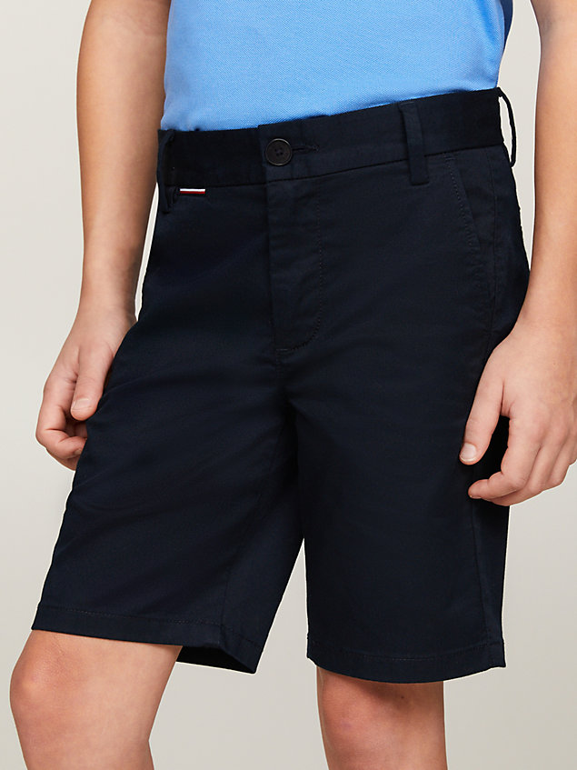 blue essential 1985 collection chino shorts for boys tommy hilfiger