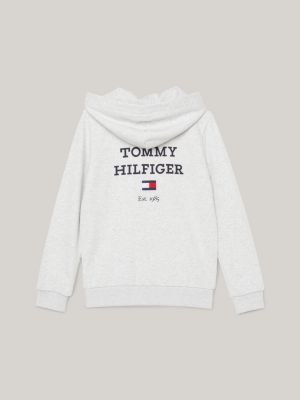 Tommy hilfiger logo zip hot sale through