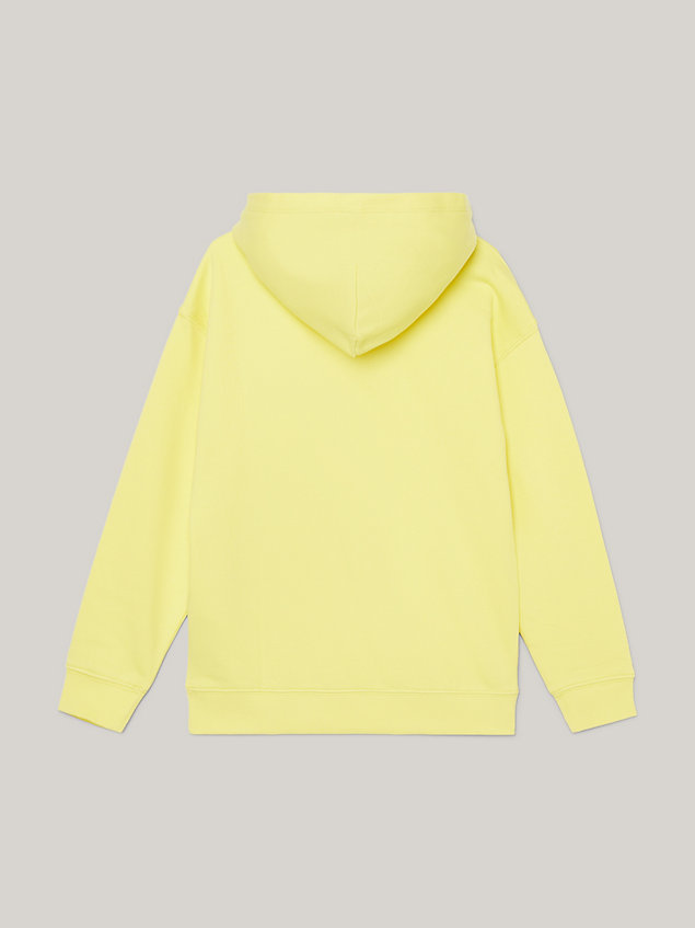 yellow varsity hoodie met embleem voor boys - tommy hilfiger