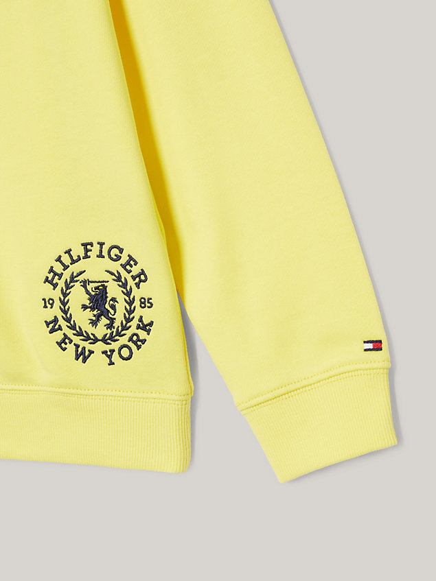yellow varsity th crest logo hoody for boys tommy hilfiger