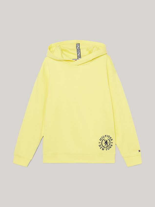yellow varsity-hoodie mit th-wappen-logo für jungen - tommy hilfiger