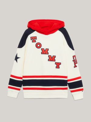 Varsity Colour-Blocked Hoody, Beige