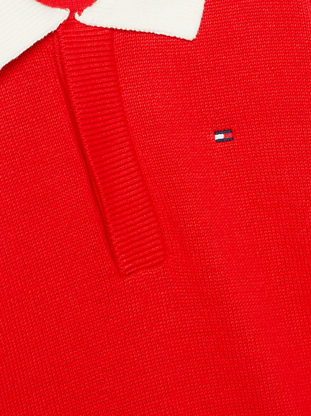 red varsity colour-blocked rugby jumper for boys tommy hilfiger