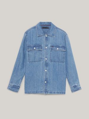 denim jeanshemd mit pattentaschen für jungen - tommy hilfiger