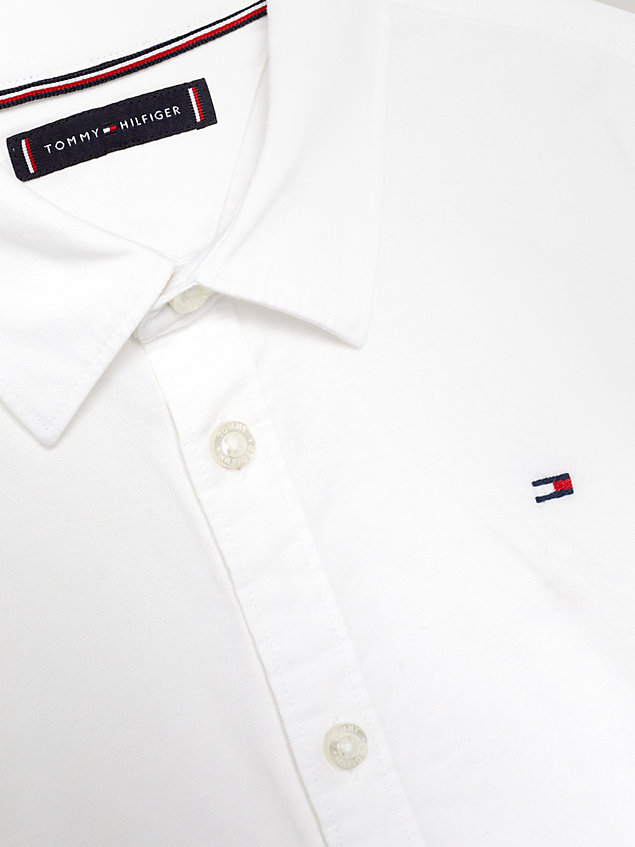white essential regular fit oxford shirt for boys tommy hilfiger