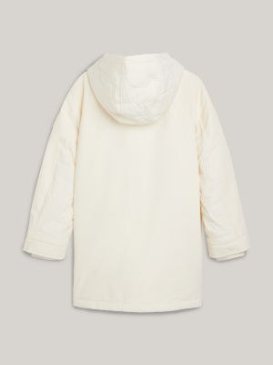 beige beschichteter relaxed fit parka für jungen - tommy hilfiger