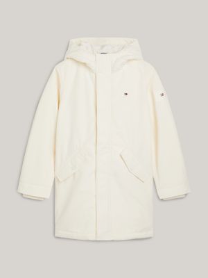 Relaxed Stand Up Collar Coated Parka Beige Tommy Hilfiger